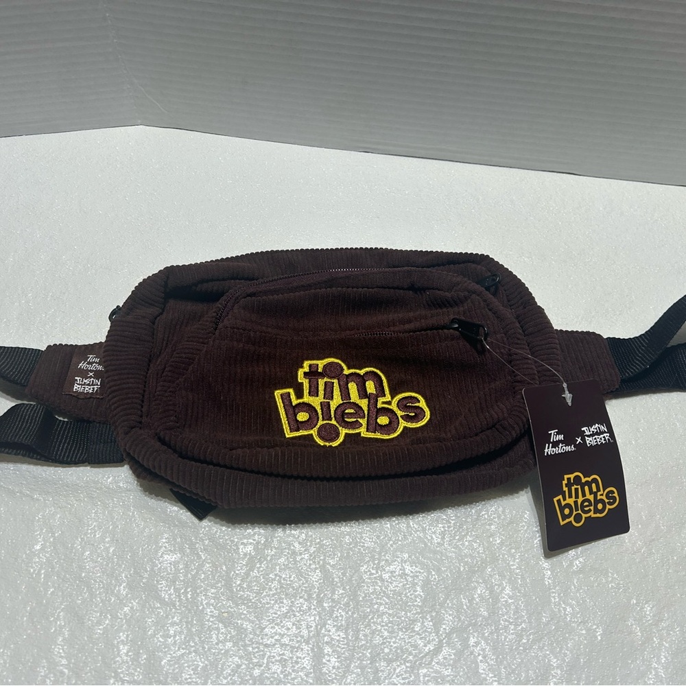 Tim Hortons Justin Bieber Tim Biebs Brown Corduroy Fanny
Pack Limited Edition